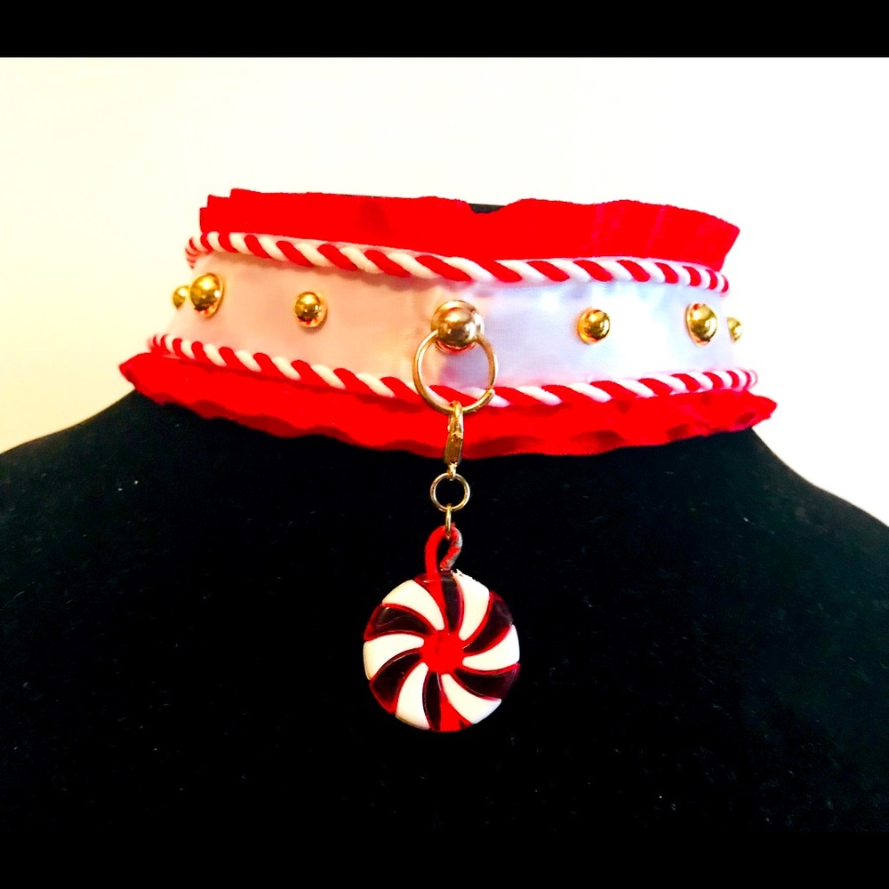 Christmas Peppermint ddlg bdsm Choker